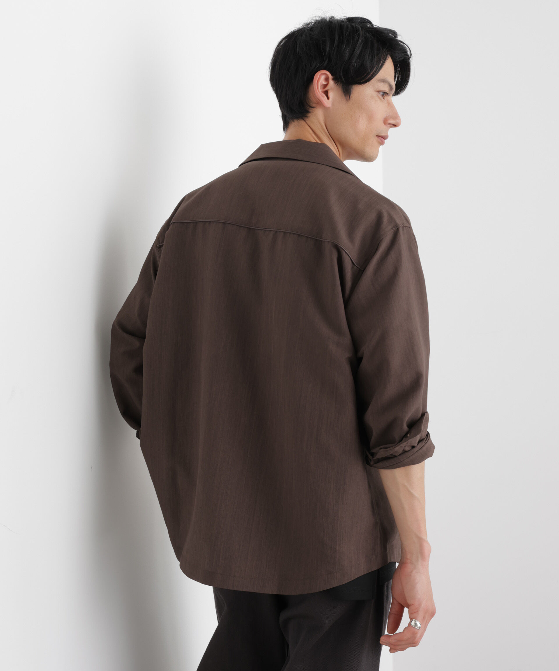 nano･universe「セオアルファ オープンカラーシャツ 長袖」|シャツ・ブラウス|