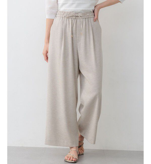 組曲「ライトリネンライクイージーワイド パンツ」|その他|ベージュ系