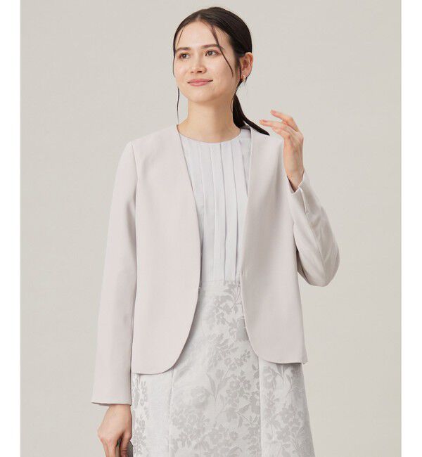 自由区「【セットアップ対応・洗える】トリアセダブルクロスノーカラー ジャケット」|ノーカラージャケット|ﾗｲﾄｸﾞﾚ