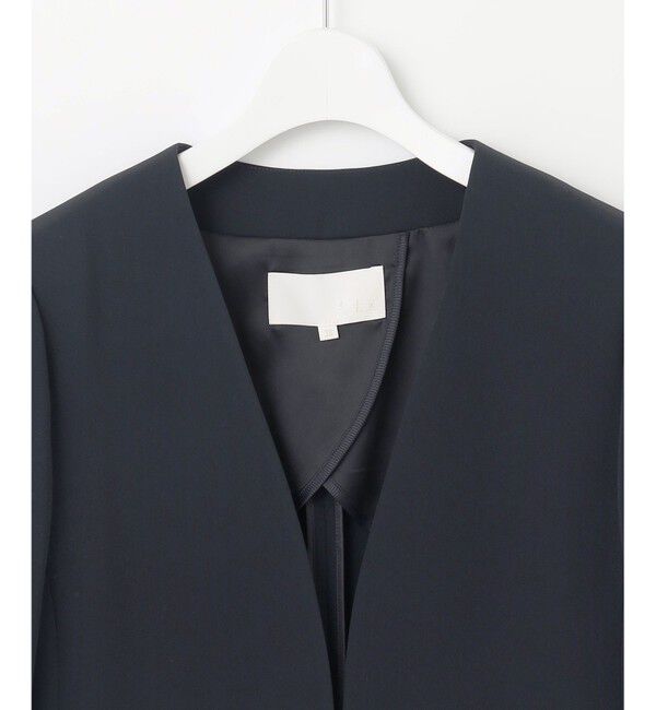 自由区「【セットアップ対応・洗える】トリアセダブルクロスノーカラー ジャケット」|ノーカラージャケット|