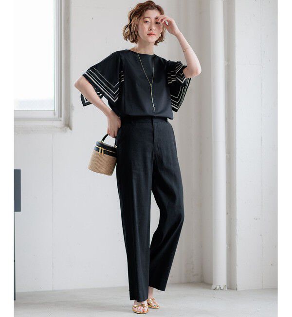 23区「【CLASSY.6月号掲載/洗える】リネンレーヨンストレッチ ワイドパンツ」|その他|