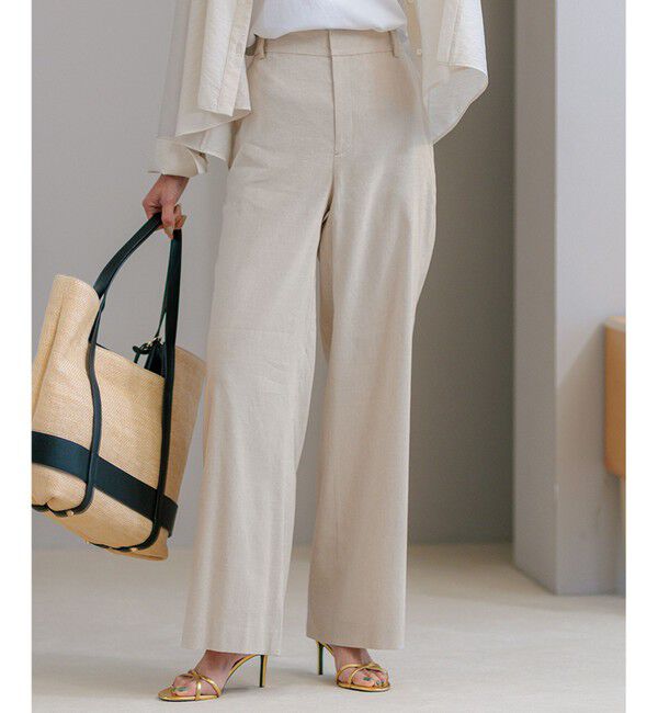 23区「【CLASSY.6月号掲載/洗える】リネンレーヨンストレッチ ワイドパンツ」|その他|ベージュ系