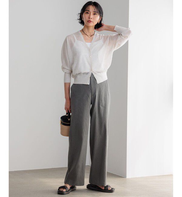 23区「【CLASSY.6月号掲載/洗える】リネンレーヨンストレッチ ワイドパンツ」|その他|