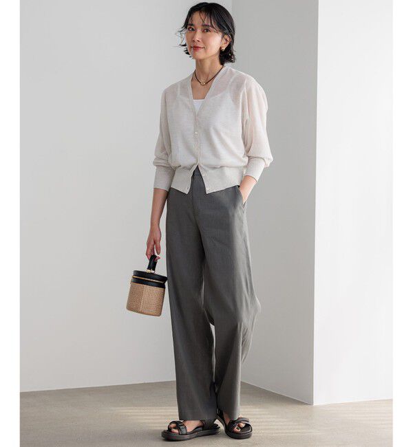 23区「【CLASSY.6月号掲載/洗える】リネンレーヨンストレッチ ワイドパンツ」|その他|