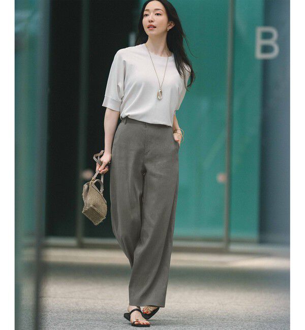23区「【CLASSY.6月号掲載/洗える】リネンレーヨンストレッチ ワイドパンツ」|その他|