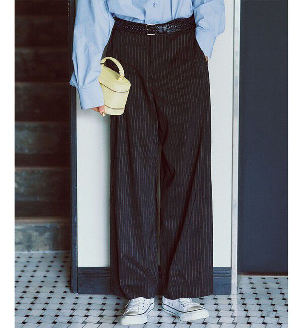 23区「【CLASSY.6月号掲載/洗える】リネンレーヨンストレッチ ワイドパンツ」|その他|ﾌﾞﾗｯｸｽ