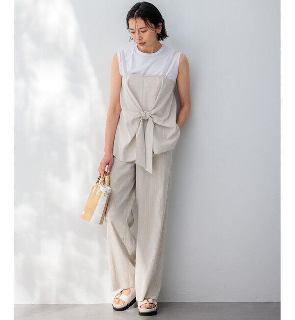 23区「【CLASSY.6月号掲載/洗える】リネンレーヨンストレッチ ワイドパンツ」|その他|