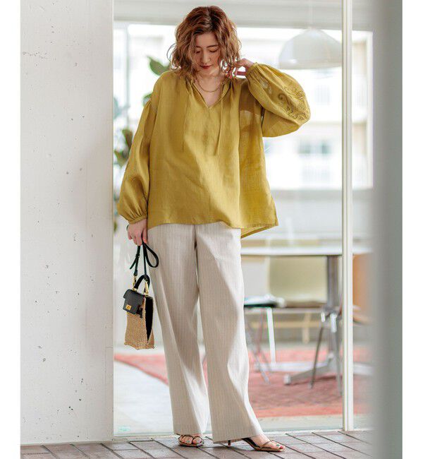 23区「【CLASSY.6月号掲載/洗える】リネンレーヨンストレッチ ワイドパンツ」|その他|