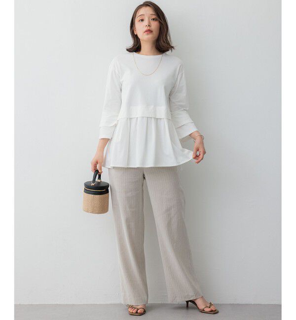 23区「【CLASSY.6月号掲載/洗える】リネンレーヨンストレッチ ワイドパンツ」|その他|