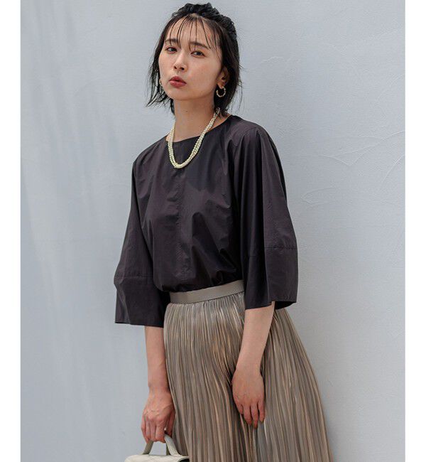 23区「ナイロンコットンポプリン コンパクト ブラウス」|シャツ・ブラウス|ﾀﾞｰｸﾌﾞ