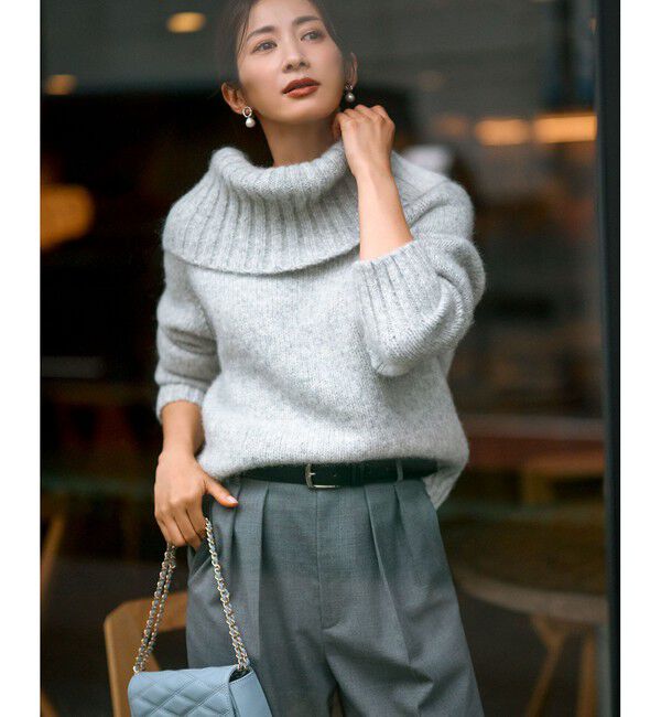 23区「ナチュラルストレッチサキソニー タック ワイドパンツ」|その他|