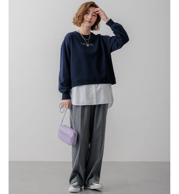 23区「ナチュラルストレッチサキソニー タック ワイドパンツ」|その他|