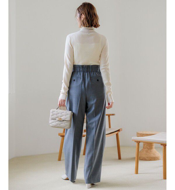 23区「ナチュラルストレッチサキソニー タック ワイドパンツ」|その他|