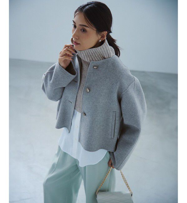 23区「ナチュラルストレッチサキソニー タック ワイドパンツ」|その他|