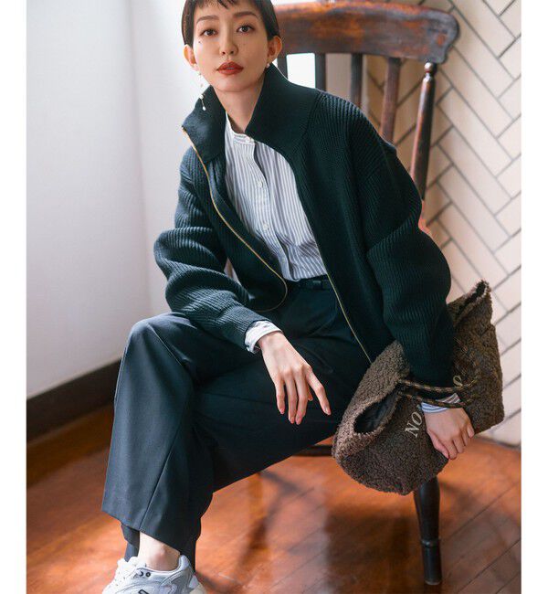 23区「ナチュラルストレッチサキソニー タック ワイドパンツ」|その他|