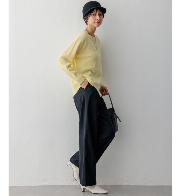 23区「ナチュラルストレッチサキソニー タック ワイドパンツ」|その他|