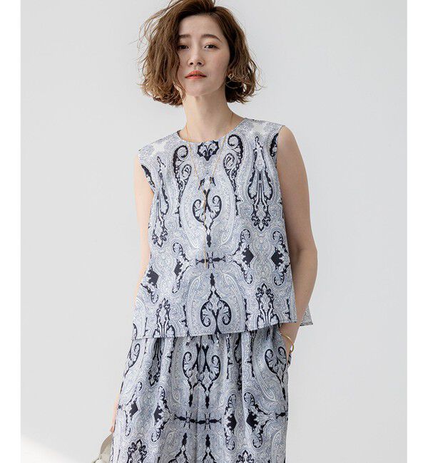 23区「【洗える】Ratti ドローイング ペイズリー プリント ブラウス」|シャツ・ブラウス|ﾌﾞﾗｯｸﾌ