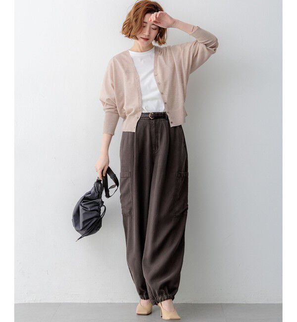 23区「【WEB&一部店舗限定カラーあり】シャイニーシアー ドルマンスリーブ カーディガン」|カーディガン|