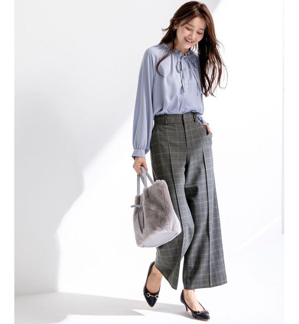 ANY SIS「【前後着用可能】ギャザーネック ブラウス」|シャツ・ブラウス|