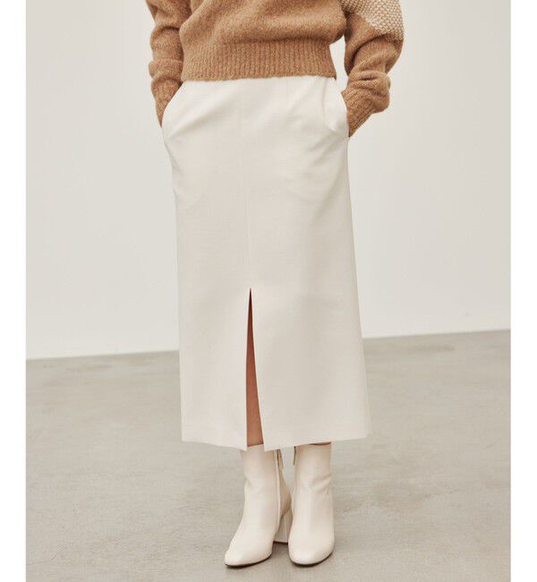 BEIGE,「【Precious 2月号掲載】LAC / 2WAYストレッチIラインスカート」|スカート|Ecru