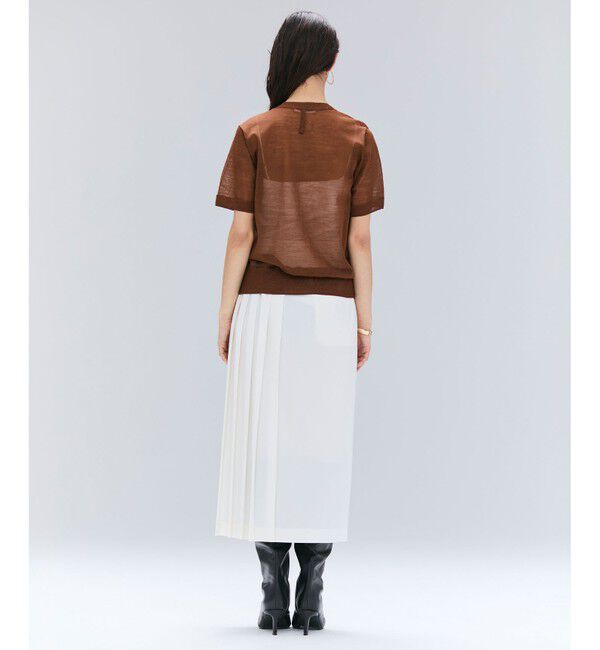 BEIGE,「【洗える・GLOW 10月号掲載】CADDO / シアーウールメッセージロゴＴニット」|ニット・セーター|