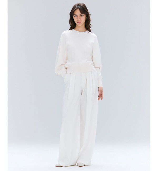 BEIGE,「【セットアップ対応・洗える・Precious 10月号掲載】ZEPHYR / ウールライクタックベルトワイドパンツ」|その他|