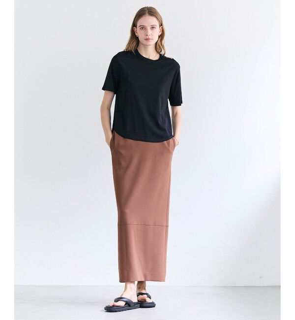 BEIGE,「【VERY NaVY掲載】GYPSUM / シルキータッチ  Iラインロングスカート」|スカート|