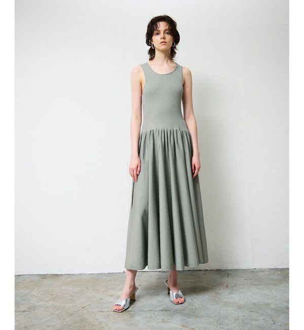 Grace Class「アメスリニットギャザーワンピース」|ワンピース|カーキ