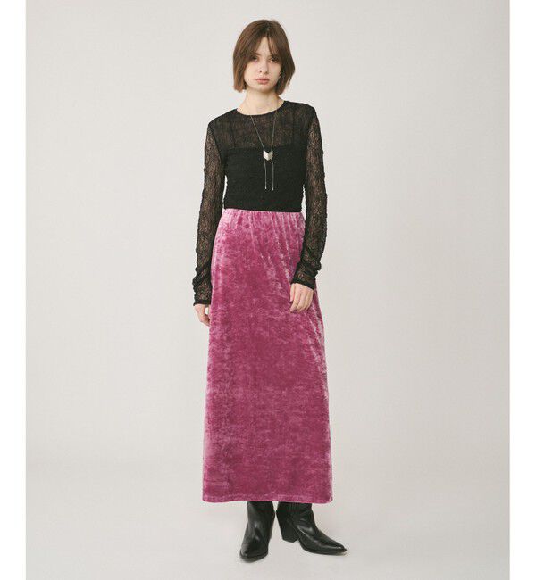 GRACE CONTINENTAL「クラッシュベロアロングスカート」|スカート|