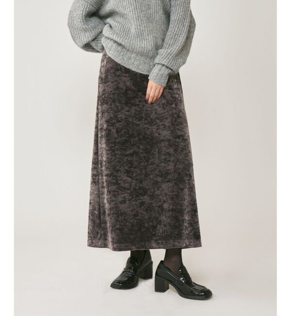 GRACE CONTINENTAL「クラッシュベロアロングスカート」|スカート|