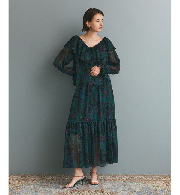 Grace Class「ラメストライププリントブラウス」|シャツ・ブラウス|ブラック