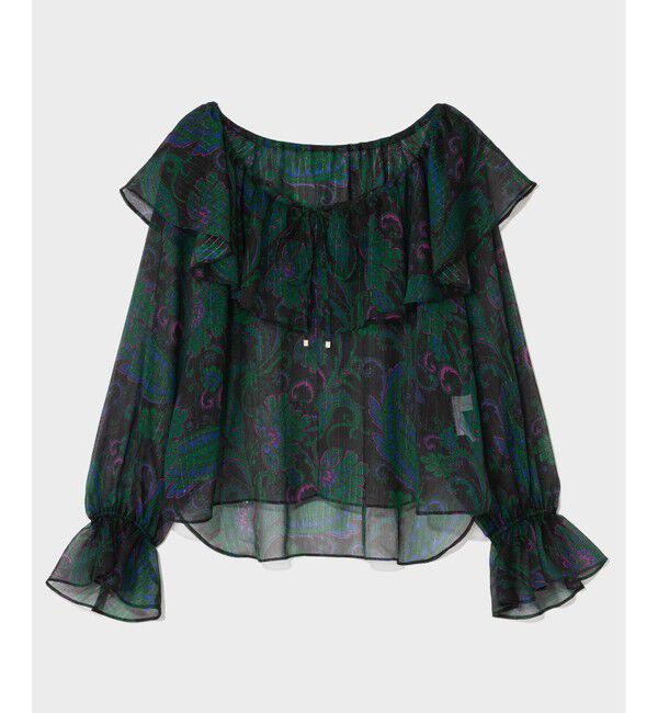 Grace Class「ラメストライププリントブラウス」|シャツ・ブラウス|