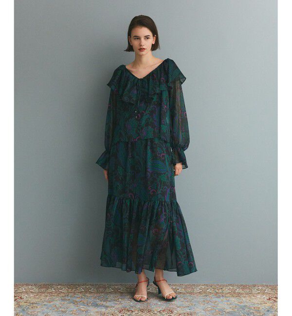 Grace Class「ラメストライププリントブラウス」|シャツ・ブラウス|