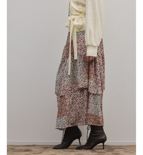 GRACE CONTINENTAL「パッチワークプリントスカート」|スカート|