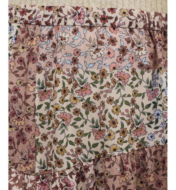 GRACE CONTINENTAL「パッチワークプリントスカート」|スカート|