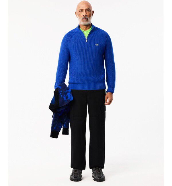 LACOSTE「ギャバジン ダブルニーカーゴパンツ / テーパードパンツ」|カーゴ|