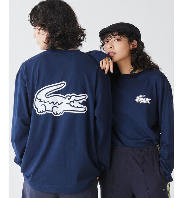 LACOSTE「【オンライン限定】LACOSTE オーバーサイズ バックプリント ロングスリーブTシャツ」|Tシャツ・カットソー|ネイビー