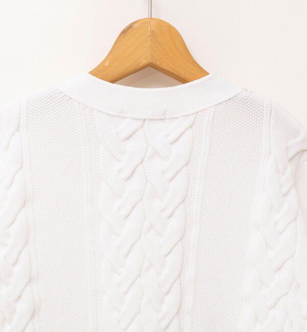 NOLLEY'S「《手洗い可能》ケーブルレースVネックカーディガン」|カーディガン|