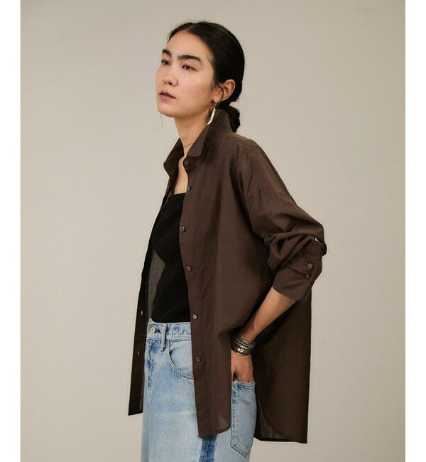 SALON adam et rope'「Shuttlenotesワッシャーローンウォッシュドシャツ」|シャツ・ブラウス|ブラウン系(22)