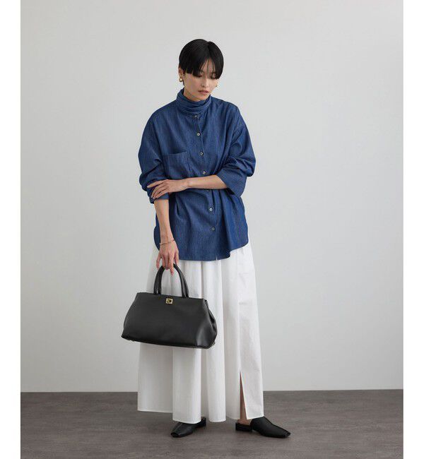 SALON adam et rope'「【WEB限定】【W S（ドゥーブル）】ソフトレザーメタルロックボストン」|ハンドバッグ|