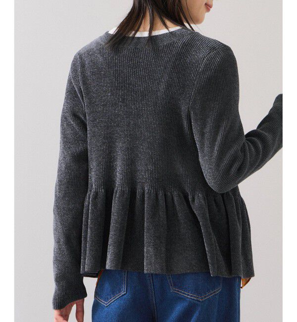 VIS「ペプラム切替モールニットカーディガン/イージーケア」|カーディガン|