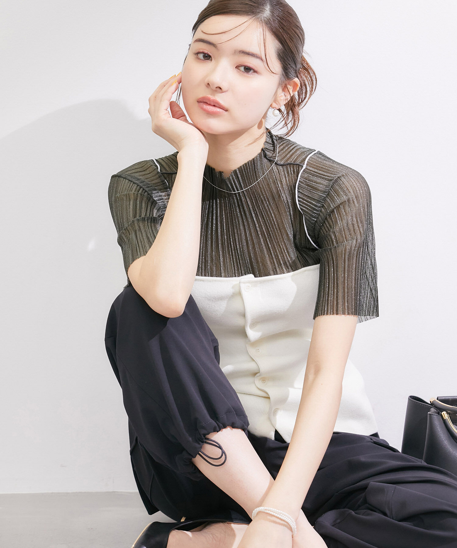 Rope&rsquo;Picnic「シアープリ－ツプチハイネックカットトップス」|Tシャツ・カットソー|