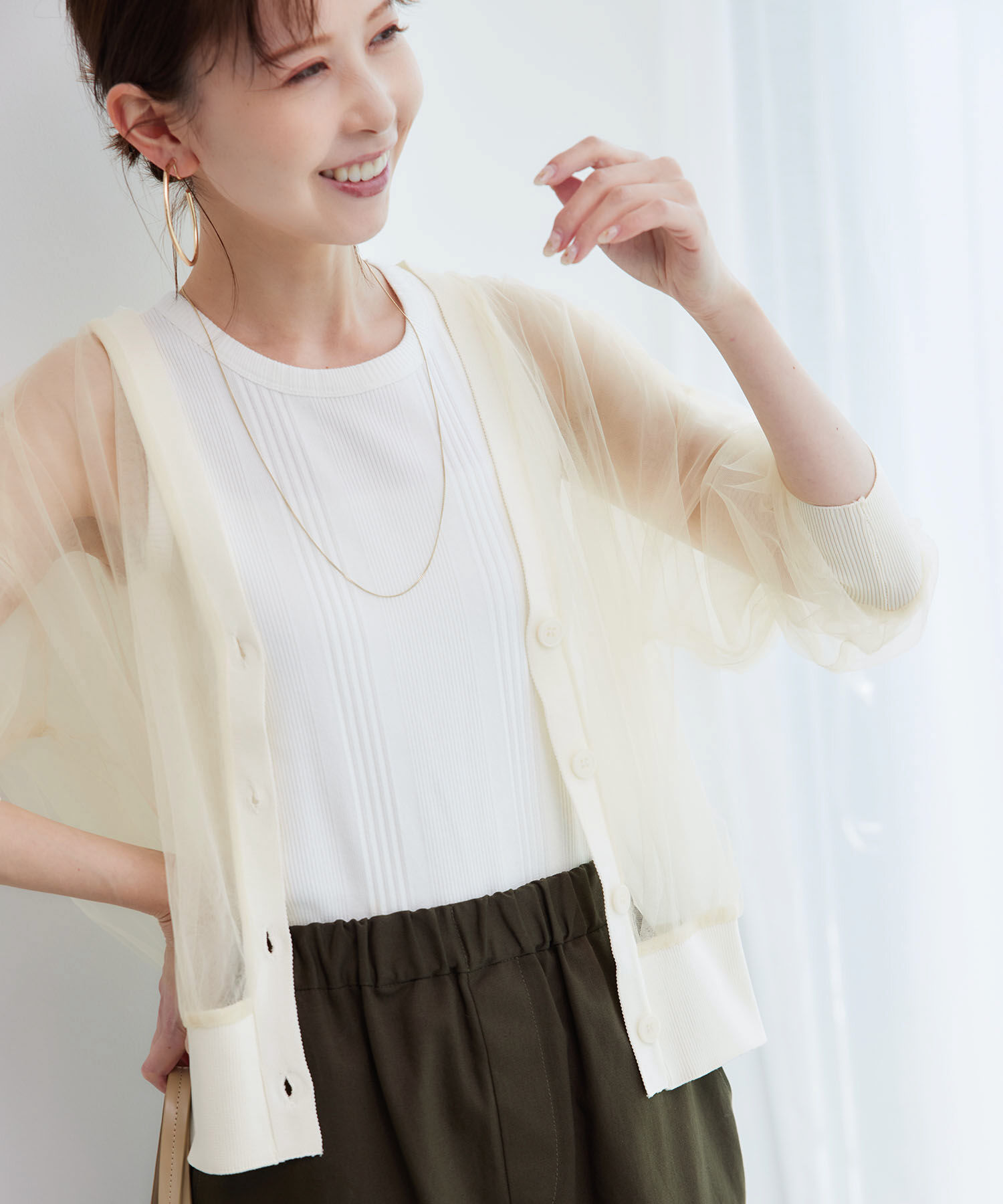 Rope&rsquo;Picnic「シアーチュールカーディガン」|カーディガン|