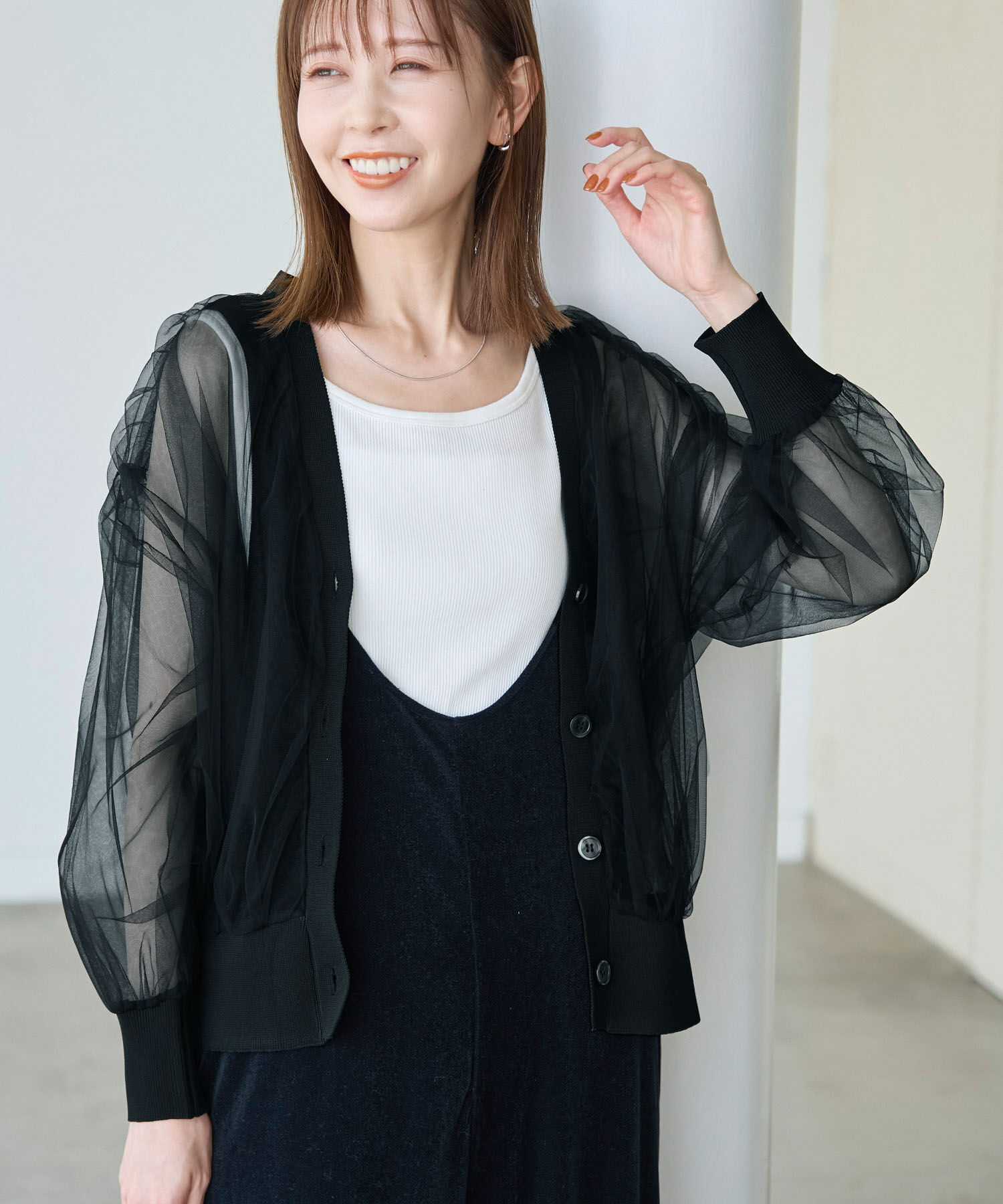 Rope&rsquo;Picnic「シアーチュールカーディガン」|カーディガン|