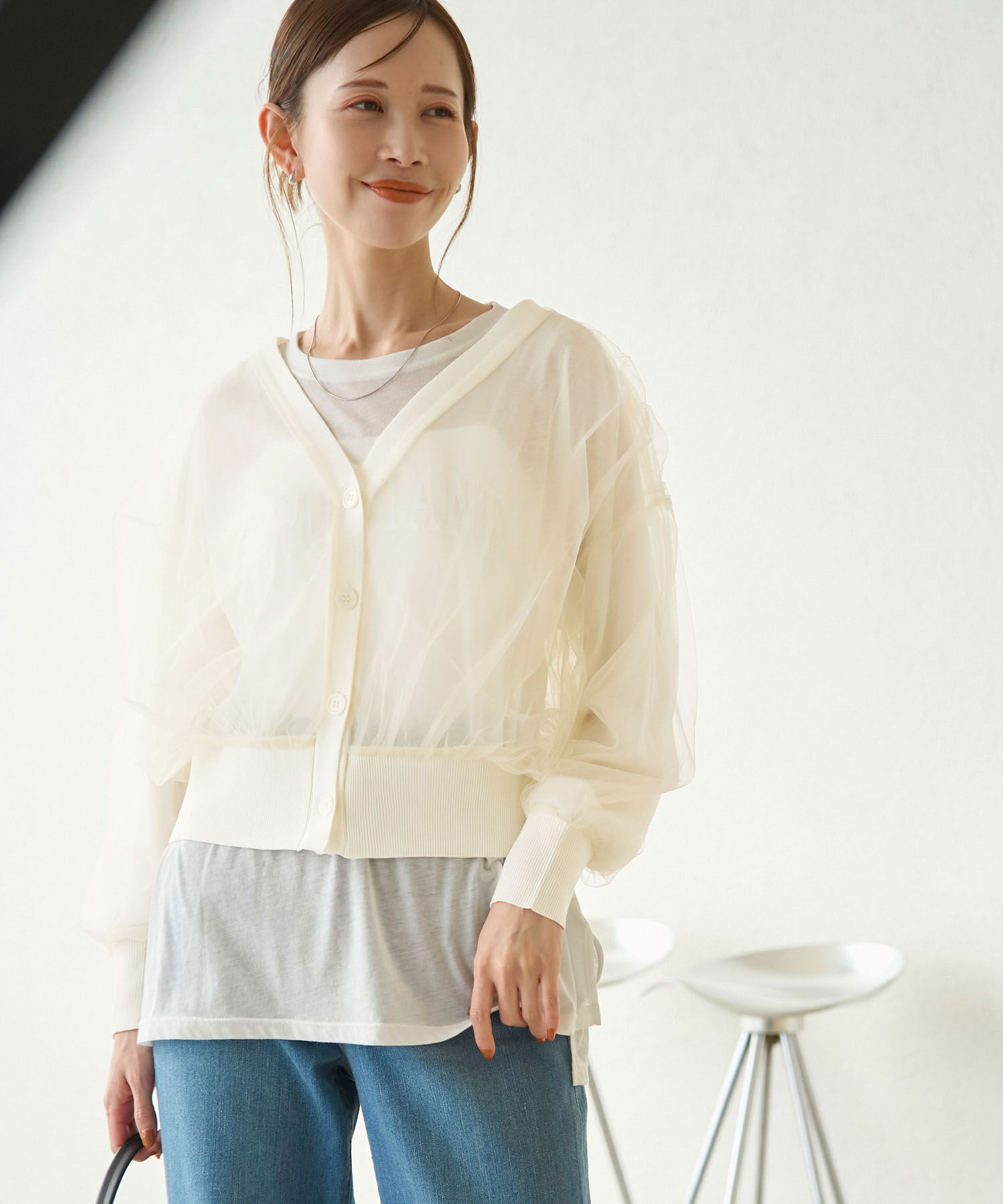 Rope&rsquo;Picnic「シアーチュールカーディガン」|カーディガン|