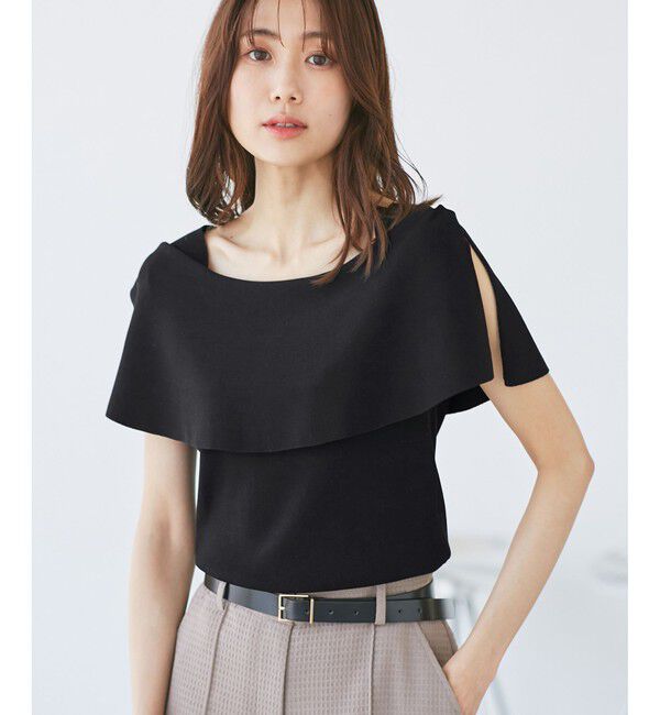 Rope&rsquo;Picnic「【UVカット・接触冷感・イージーケア】八方映えニット ケープニットプルオーバー」|ニット・セーター|