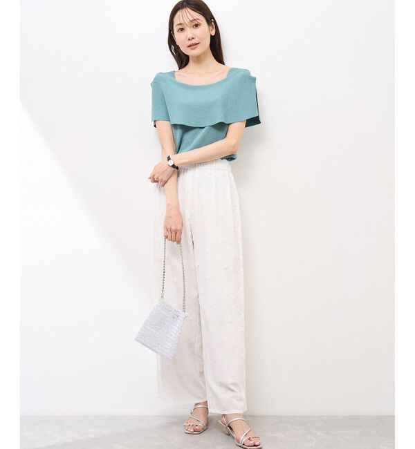 Rope&rsquo;Picnic「【UVカット・接触冷感・イージーケア】八方映えニット ケープニットプルオーバー」|ニット・セーター|