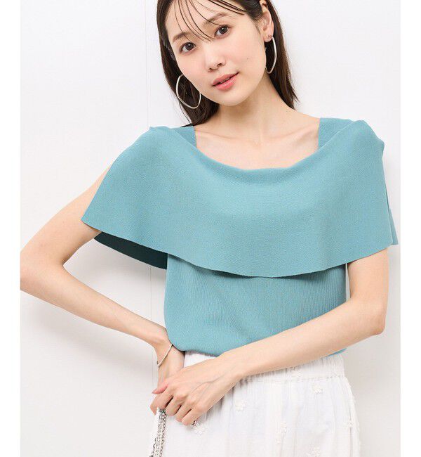 Rope&rsquo;Picnic「【UVカット・接触冷感・イージーケア】八方映えニット ケープニットプルオーバー」|ニット・セーター|