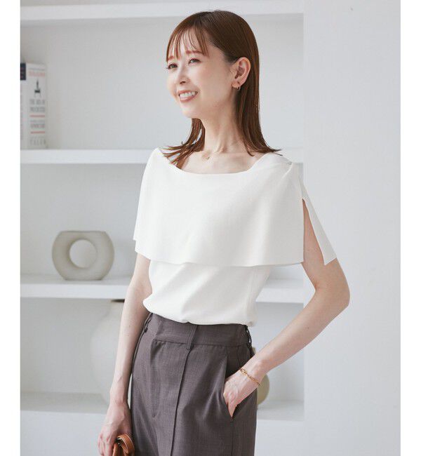 Rope&rsquo;Picnic「【UVカット・接触冷感・イージーケア】八方映えニット ケープニットプルオーバー」|ニット・セーター|