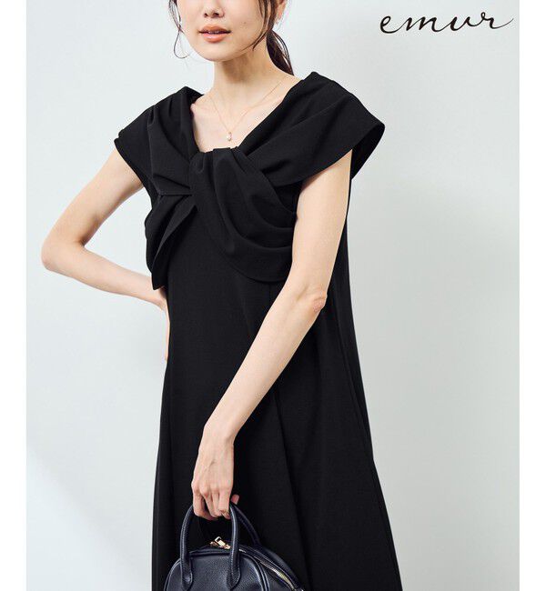 Rope&rsquo;Picnic「【emur/エミュール】ドレープデザインワンピース」|ワンピース|ネイビー(40)